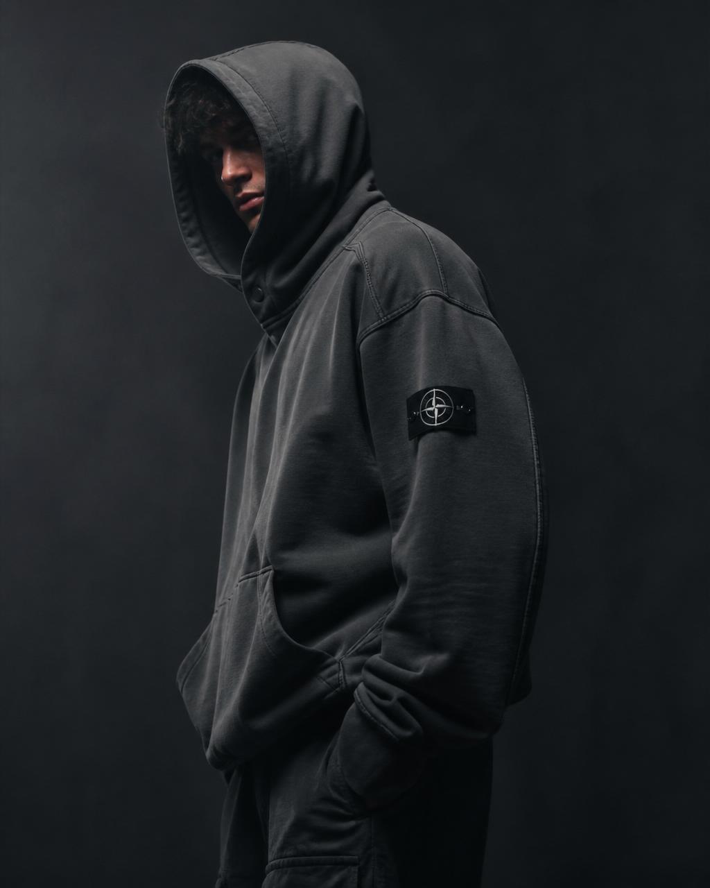 Tunnel Hoodie on model